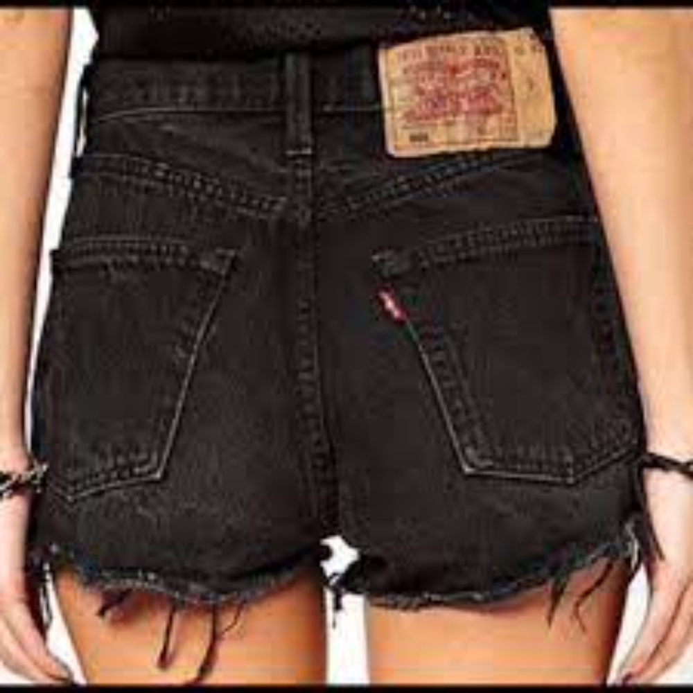 Black Levi High Waist Cutoff Jean Shorts